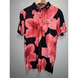 J. Lindeberg KV Regular Fit TX Jersey Tour Polo Azalea Golf Shirt Men's M